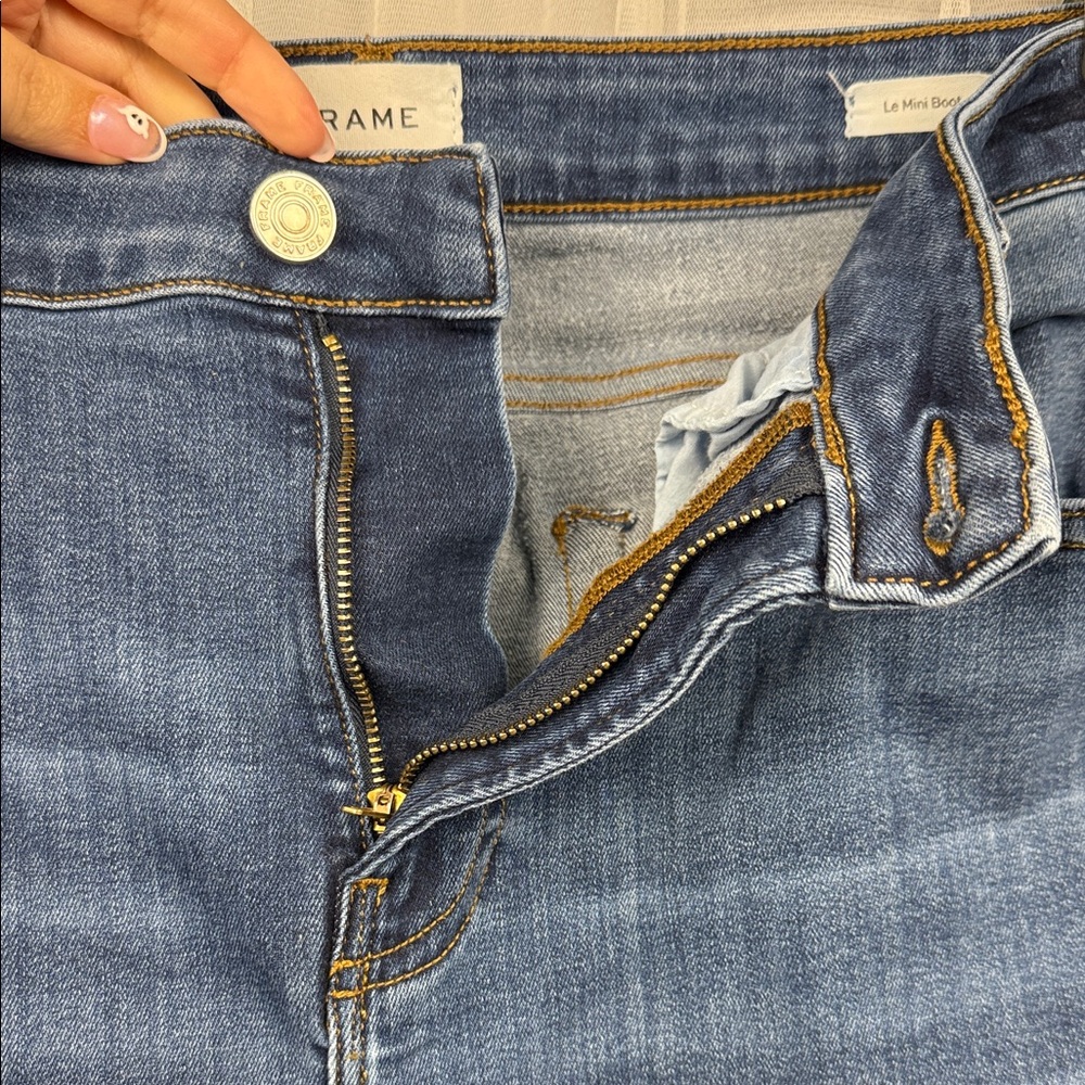 FRAME Denim Womens Le Mini Boot Jeans Size 33 High Rise Medium Wash Stretch - Picture 14 of 15